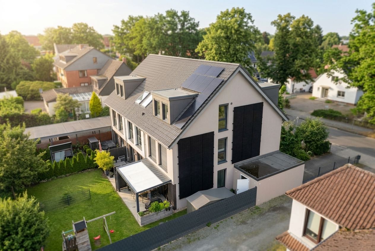 Echtes Green-Lion-Referenzprojekt: Einfamilienhaus mit Photovoltaik auf Dach und Fassade